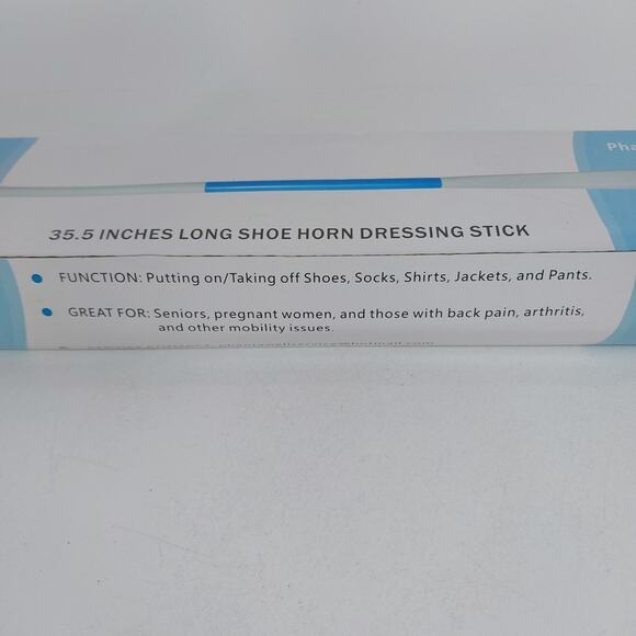 35.5 Inch Long Handled Shoe Horn, Dressing Stick, Sock Remover Aid Helper - Vers - Picture 2 of 3
